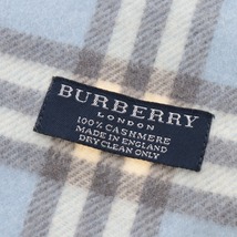 ■ BURBERRY バーバリー マフラー ストール ノバチェック メンズ レディース ブルー系 カシミヤ100_画像7