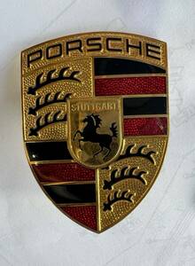 ポルシェ 997 911 ターボ エンブレム 1個 Porsche Carrera Turbo emblem logo クレスト ボンネット 純正 中古 愛知