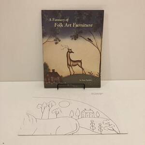 231229【型紙付き】洋書トールペイント資料「A Fantacy of Folk Art Furniture」図案集 カントリー木工家具 手芸 Tole Painting★古書美品