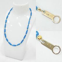 ターコイズ ネックレス 留め具 K18 K14 刻印有り アクセサリー R尼1101○_画像1