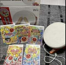 任天堂 Wii Nintendo 本体ソフト太鼓の達人5本太鼓とバチ他ソフト3本スマブラ等色々大量セット　ジャンク_画像6