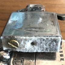 ヴィンテージ Zippo ジッポ ライター スカル ドクロ TRIBE QUEST トライブクエスト オイル 骸骨 USED品 火花確認 着火未確認品 石 喫煙具_画像10