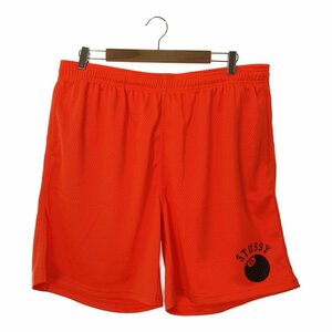 STUSSY ステューシー 【men891D】 8 Ball Mesh short pant 8ボール メッシュパンツ ショーツ ハーフパンツ ストリート オレンジ XL