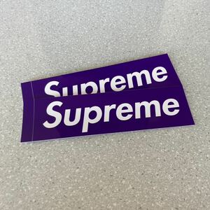 【5.7cm×20.3cm】Supreme シュプリーム Box Logo ステッカー 紫2枚 即決【正規品】
