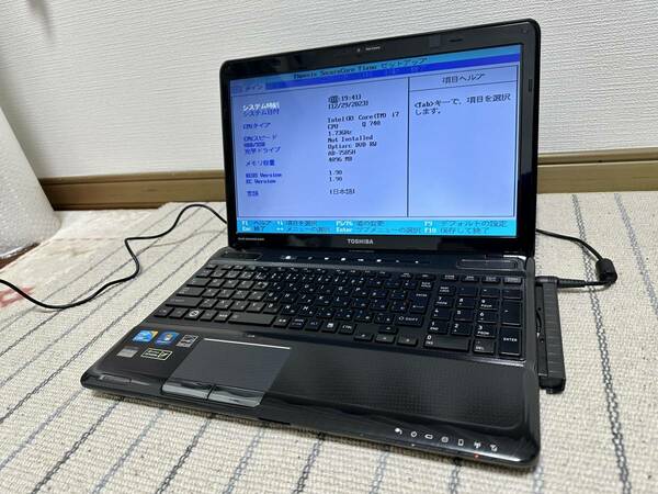 ★美品 ジャンク★ 東芝 120Hz LED液晶 i7 740QM クアッドコア 4GB NVIDIA GeForce GTS 350M DVD eSATA HDMI テンキー Webカメラ