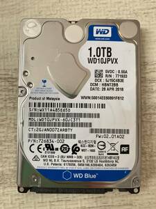 【状態:正常】HDD WDC WD10JPVX-60JC3T1 1000GB(1TB) 2.5インチ 厚さ9mm