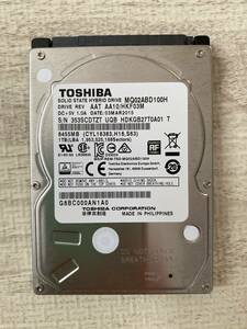 【状態:正常】HDD TOSHIBA MQ02ABD100H 1000GB(1TB) 2.5インチ 厚さ9mm