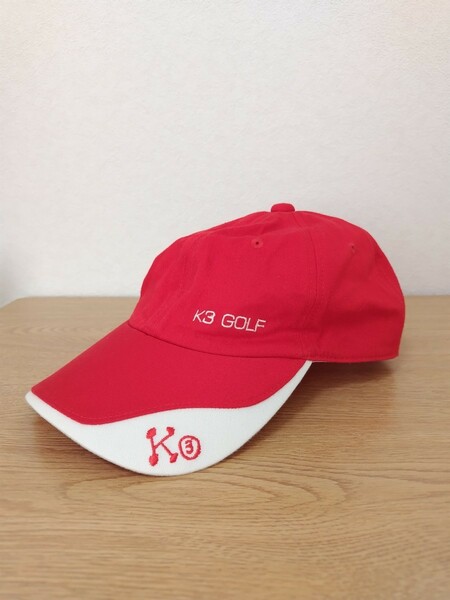 ＼送料込み！／【kasco】キャスコ　K3 GOLF　キャップ　帽子　フリーサイズ　赤　レッド　ゴルフウェア　GOLF　スポーツ