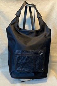 ★美品★希少　リュックサック　トートバッグ　　　オーストリッチ×ナイロン×レザー　エキゾチックレザー　ブラック　黒　高級　美品　