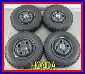 ■中古タイヤホイール■　HONDA スチールホイール １０インチ 3.5J +48 4H 110 BRIDGESTONE VM-11 145R10 6PR ST レア 激安 送料無料 K44