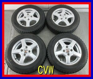 ■中古タイヤホイール■　CVW 13インチ 4.5J +45 4H 100 DUNLOP WM01 155/70R13 75Q 冬タイヤ スタッドレス 激安 送料無料 K51