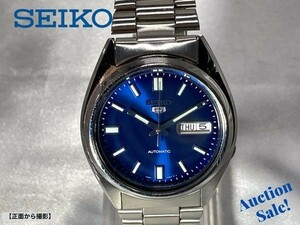 ★☆ SEIKO セイコー ５ 腕時計 7S26-0480 文字盤 ブルー 裏スケルトン 自動巻き ☆★