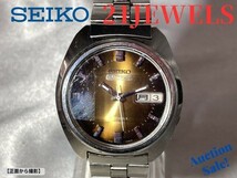 【可動品】SEIKO セイコー ５アクタス 21ジュエル カットガラス 腕時計 7019-7350 アンティーク_画像1
