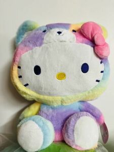 Hello Kitty Plush Toy 17.5 inch Rainbow Sherbet Bear. NWT 海外 即決