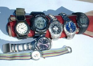 7 Watch LOT Fossil Blue, Relic, Ironman, Disney Mickey Mouse, Casio Wristwatch 海外 即決