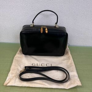 ◎GUCCI グッチ 2WAYバッグ レザー 001・2122・0565 バンブー パテントレザー ハンドバッグ 