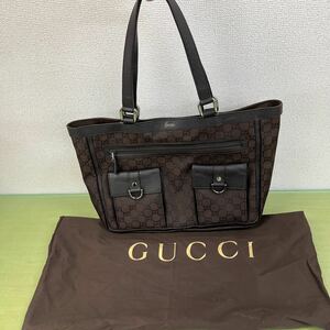 ★GUCCI グッチ トートバッグ GGデニム 268639 ブラウン アウトレット品