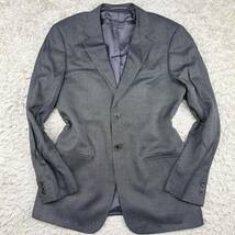 アルマーニコレッツォーニ『王家の紋章』ARMANI COLLEZIONI テーラードジャケット 48 XL 総柄◎ ストレッチ◎ オシャレ◎ グレー 秋冬_画像2