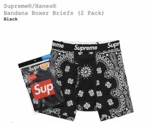 Supreme シュプリーム　Hanes ボクサーパンツ ペイズリー柄　サイズS ブラック1枚