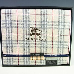 ◆未使用◆BURBERRY LONDON/バーバリー◆タオルシーツ◆140×240cm◆ベージュ/白◆ノバチェック柄/ホース柄◆綿100％◆日本製◆の画像1