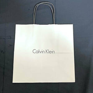 未使用 カルバンクライン Calvin Klein ロゴ入り 白 ショッパー ショップ袋 折り曲げて発送 CK 正規品