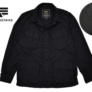 A-4560★美品★ALPHA INDUSTRIES アルファ TA1120-101★ブラック黒 M-65タイプ フィールド ミリタリー ジャケット ハーフコート Mの画像1