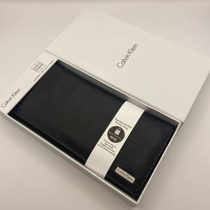 ★送料無料★新品★Calvin Klein(カルバンクライン)/レザーロングウォレット/本革長財布/シボ革/小銭入れ /ブラック