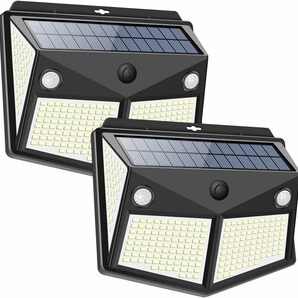 センサーライト 280LED ソーラーライト 4面発光 3つ知能モード 太陽光発電 Lifeholder 防水 人感センサー自動点灯 ガーデンライト の画像1
