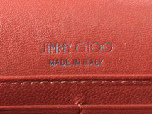 N13353 JIMMY CHOO ジミーチュウ 長財布 レザー ピンク ロングウォレット イタリア製 札入れ 小銭入れ カード入れ_画像9