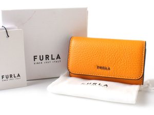 N13484 新品未使用 FURLA フルラ 4連 キーケース レザー キーリング オレンジ 箱付き 保管袋付き AC5UNO HSF000 BABYLON