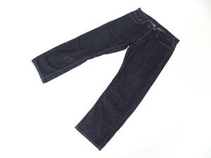 14385 美品 AJ ARMANI JEANS アルマーニ イーグルロゴ メタルパーツ 革パッチ デニム パンツ ジーンズ Gパン J15 インディゴブルー メンズ