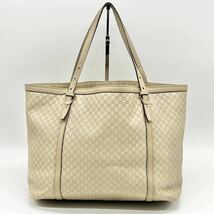 1円●美品●GUCCI グッチ 大容量 トートバッグ ハンド ビジネス 鞄 かばん マイクロ GG シマ レザー A4可 肩掛け可 メンズ レディース _画像2