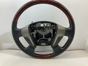 中古 トヨタ ヴェルファイア ANH20W ステアリング 茶木目 ウッド レザー コンビハンドル GS120-03360 (棚7892-212)