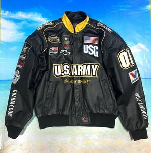 NASCAR US ARMY レーシングジャケット JH Desigh レザージャケット XL