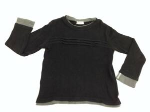 [ repeated price cut! prompt decision!]*COMME CA DU MODE FILL/ Comme Ca Du Mode fiyu* for children sweater knitted cut and sewn black gray man and woman use 130Acm