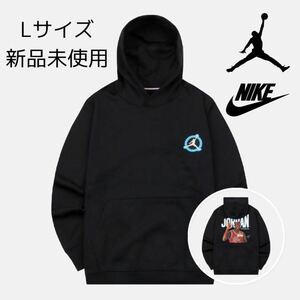 Lサイズ 新品 NIKE JORDAN 裏起毛 プルオーバー パーカー スウェット 秋冬 保温 フリース AIR フーディ フーディー メンズ 黒 ブラック