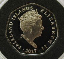 イギリス領 フォークランド諸島 キングペンギン 50ペンス 2017年 硬貨_画像5
