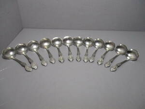 USED*LUCKY WOOOD* Lucky wood soup spoon 12 pcs set made of stainless steel 