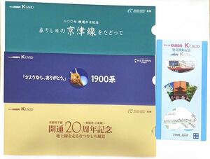 京阪電車（Ｋカード）在りし日の京津線をたどって・「さようなら、ありがとう1900系」・京都地下線開通20周年記念・Ｋカード発売開始記念