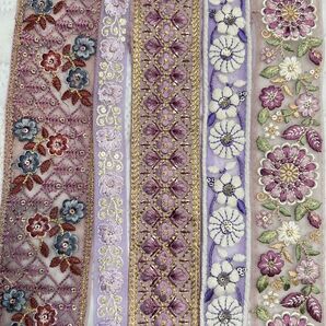 【セール!おまとめ対象外】インド刺繍リボン1M×5本m