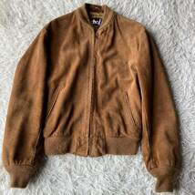 ◎1980s◎VINTAGE　【schott/ショット】　米国製　■レザーボンバージャケット■ノーカラーレザーブルゾン/TYPE:MA-1■エアフォース■_画像4