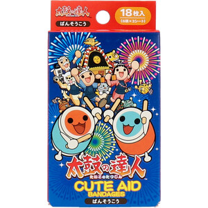 まとめ得 太鼓の達人 CUTE AID ばんそうこう 18枚入 x [8個] /k