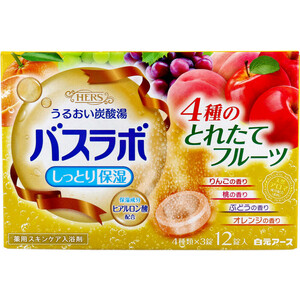 まとめ得 HERSバスラボ 薬用入浴剤 4種のとれたてフルーツ 45g×12錠入 x [4個] /k