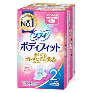 まとめ得 ソフィ ボディフィットふつうの日用 羽つき 20枚入×2個パック x [10個] /k