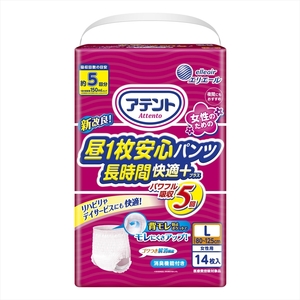 まとめ得 アテント昼1枚安心パンツ長時間快適プラスL女性用14枚 　 大王製紙 　 大人用オムツ x [4個] /h