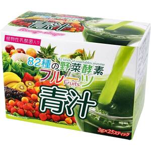 まとめ得 ※８２種の野菜酵素 フルーツ青汁 ３ｇ×２５スティック x [10個] /k