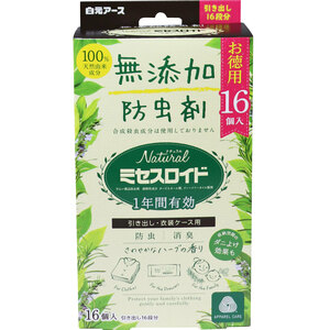 まとめ得 ナチュラル ミセスロイド 引き出し・衣装ケース用 無添加防虫剤 1年間有効 16個入 x [2個] /k