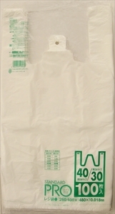 まとめ得 Ｙ－６Ｈレジ袋ＮＯ３０／４０　１００枚　白 　 日本サニパック 　 ポリ袋・レジ袋 x [4個] /h