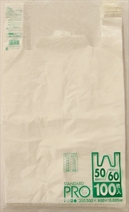 まとめ得 Ｙ－１０Ｈレジ袋ＮＯ６０／５０　１００枚　白 　 日本サニパック 　 ポリ袋・レジ袋 x [4個] /h