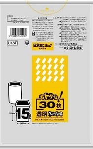 まとめ得 Ｕ１８Ｔ　おトクな　１５Ｌ　透明　３０枚 　 日本サニパック 　 ポリ袋・レジ袋 x [20個] /h